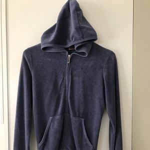 Juicy Couture Navy terrycloth zip hoodie small